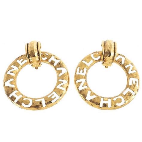 chanel large hoop earrings|chanel hoop earrings price.